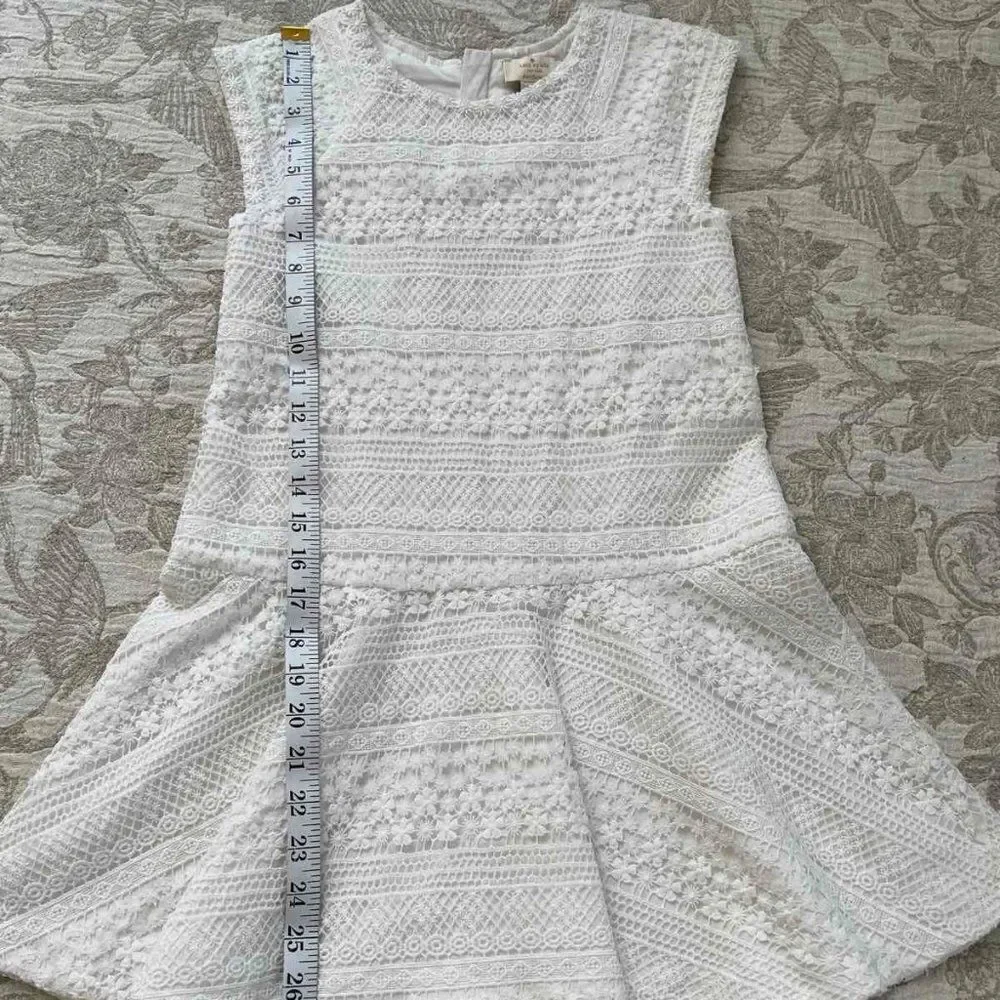 Kate Spade New York  Girls White Lace Drop Waist Rules Dress 128/8Y - Picture 5 of 13